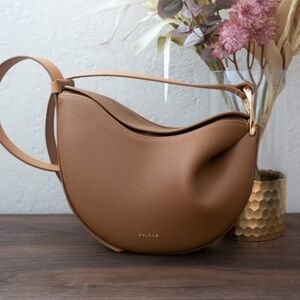 Polene Tan Crescent Shoulder Bag with Gold Hardware🤎